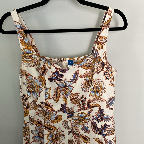 Floral linen midi dress - Picture 2 of 4